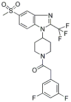 1-[2-(3,5-DIFLUOROPHENYL)-1-OXOETHYL]-4-[5-(METHYLSULFONYL)-2-(TRIFLUOROMETHYL)-(1H)-BENZIMIDAZOL-1-YL]PIPERIDINE Struktur