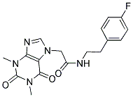 2-(1,3-DIMETHYL-2,6-DIOXO-1,2,3,6-TETRAHYDRO-7H-PURIN-7-YL)-N-[2-(4-FLUOROPHENYL)ETHYL]ACETAMIDE Struktur