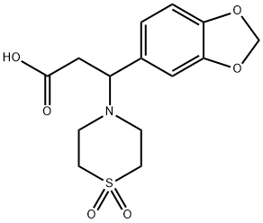 3-(1,3-BENZODIOXOL-5-YL)-3-(1,1-DIOXO-1LAMBDA6,4-THIAZINAN-4-YL)PROPANOIC ACID Struktur