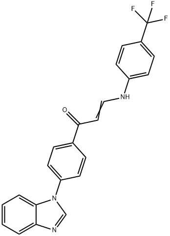 (E)-1-[4-(1H-1,3-BENZIMIDAZOL-1-YL)PHENYL]-3-[4-(TRIFLUOROMETHYL)ANILINO]-2-PROPEN-1-ONE Struktur