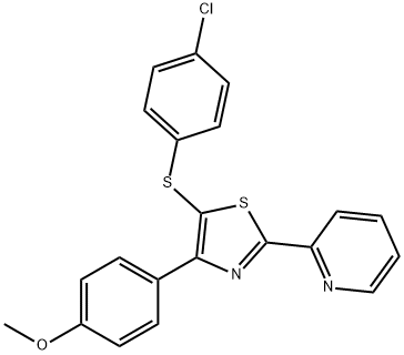 2-[5-[(4-CHLOROPHENYL)SULFANYL]-4-(4-METHOXYPHENYL)-1,3-THIAZOL-2-YL]PYRIDINE Struktur