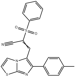 (E)-3-[6-(4-METHYLPHENYL)IMIDAZO[2,1-B][1,3]THIAZOL-5-YL]-2-(PHENYLSULFONYL)-2-PROPENENITRILE Struktur