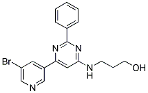 3-([6-(5-BROMOPYRIDIN-3-YL)-2-PHENYLPYRIMIDIN-4-YL]AMINO)PROPAN-1-OL Struktur