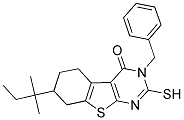 3-BENZYL-7-(1,1-DIMETHYL-PROPYL)-2-MERCAPTO-5,6,7,8-TETRAHYDRO-3H-BENZO[4,5]THIENO[2,3-D]PYRIMIDIN-4-ONE Struktur