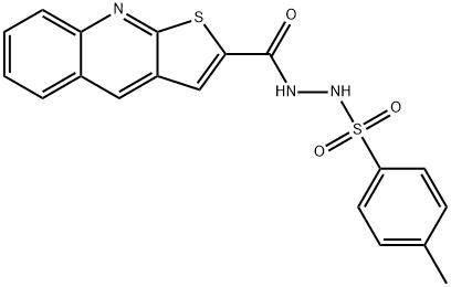 4-METHYL-N'-(THIENO[2,3-B]QUINOLIN-2-YLCARBONYL)BENZENESULFONOHYDRAZIDE Struktur