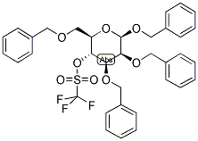 BENZYL 2,3,6-TRI-O- BENZYL-4-O-TRIFLUOROMETHANESULFONYL-BETA-D-MANNOPYRANOSIDE Struktur