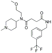 N-(2-METHOXYETHYL)-N-(1-METHYLPIPERIDIN-4-YL)-4-OXO-4-((3-(TRIFLUOROMETHYL)BENZYL)AMINO)BUTANAMIDE Struktur