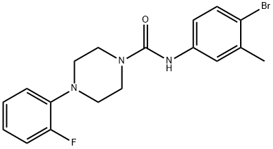 N-(4-BROMO-3-METHYLPHENYL)(4-(2-FLUOROPHENYL)PIPERAZINYL)FORMAMIDE Struktur