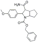 3-CARBAMOYL-2-(4-METHOXY-PHENYL)-HEXAHYDRO-CYCLOPENTA-[BETA]PYRROLE-1-CARBOXYLIC ACID BENZYL ESTER Struktur