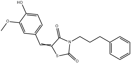 5-[(E)-(4-HYDROXY-3-METHOXYPHENYL)METHYLIDENE]-3-(3-PHENYLPROPYL)-1,3-THIAZOLANE-2,4-DIONE Struktur