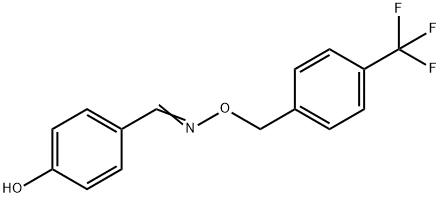 4-HYDROXYBENZENECARBALDEHYDE O-[4-(TRIFLUOROMETHYL)BENZYL]OXIME Struktur