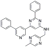 (5-METHYL-PYRAZIN-2-YLMETHYL)-[2-PHENYL-6-(5-PHENYL-PYRIDIN-3-YL)-PYRIMIDIN-4-YL]-AMINE Struktur