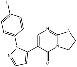 6-[1-(4-FLUOROPHENYL)-1H-PYRAZOL-5-YL]-2,3-DIHYDRO-5H-[1,3]THIAZOLO[3,2-A]PYRIMIDIN-5-ONE Struktur