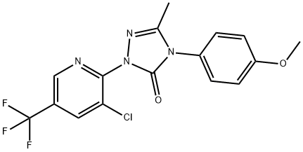 2-[3-CHLORO-5-(TRIFLUOROMETHYL)-2-PYRIDINYL]-4-(4-METHOXYPHENYL)-5-METHYL-2,4-DIHYDRO-3H-1,2,4-TRIAZOL-3-ONE Struktur