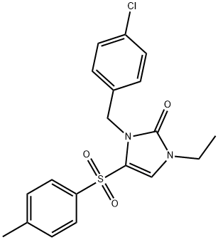 3-(4-CHLOROBENZYL)-1-ETHYL-4-[(4-METHYLPHENYL)SULFONYL]-1,3-DIHYDRO-2H-IMIDAZOL-2-ONE Struktur