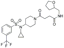 4-[4-(CYCLOPROPYL((3-(TRIFLUOROMETHYL)PHENYL)SULPHONYL)AMINO)PIPERIDIN-1-YL]-N-TETRAHYDROFURFURYL-4-OXOBUTANAMIDE Struktur