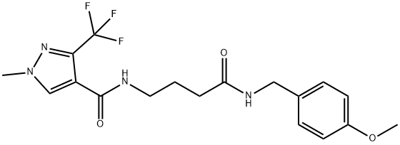 N-(4-[(4-METHOXYBENZYL)AMINO]-4-OXOBUTYL)-1-METHYL-3-(TRIFLUOROMETHYL)-1H-PYRAZOLE-4-CARBOXAMIDE Struktur