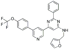 FURAN-2-YLMETHYL-(2-PHENYL-6-[5-(4-TRIFLUOROMETHOXY-PHENYL)-PYRIDIN-3-YL]-PYRIMIDIN-4-YL)-AMINE Struktur