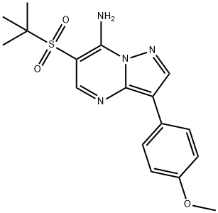 6-(TERT-BUTYLSULFONYL)-3-(4-METHOXYPHENYL)PYRAZOLO[1,5-A]PYRIMIDIN-7-AMINE Struktur