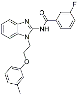 3-FLUORO-N-{1-[2-(3-METHYLPHENOXY)ETHYL]-1H-BENZIMIDAZOL-2-YL}BENZAMIDE Struktur