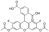 5-(AND-6)-CARBOXY-2',7'-DIFLUORODIHYDROFLUORESCEIN DIACETATE Struktur