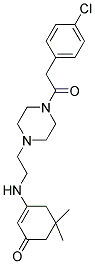 3-(2-(4-(2-(4-CHLOROPHENYL)ACETYL)PIPERAZIN-1-YL)ETHYLAMINO)-5,5-DIMETHYLCYCLOHEX-2-ENONE Struktur