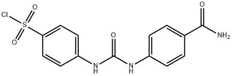 4-[3-(4-CARBAMOYL-PHENYL)-UREIDO]-BENZENESULFONYL CHLORIDE Struktur