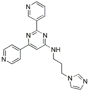 N-[3-(1H-IMIDAZOL-1-YL)PROPYL]-2-PYRIDIN-3-YL-6-PYRIDIN-4-YLPYRIMIDIN-4-AMINE Struktur