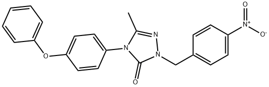 5-METHYL-2-(4-NITROBENZYL)-4-(4-PHENOXYPHENYL)-2,4-DIHYDRO-3H-1,2,4-TRIAZOL-3-ONE Struktur