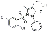 1-[(2,5-DICHLOROPHENYL)SULFONYL]-4-(2-HYDROXYETHYL)-5-METHYL-2-PHENYL-1,2-DIHYDRO-3H-PYRAZOL-3-ONE Struktur