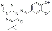 6-TERT-BUTYL-8-{[(1E)-(4-HYDROXY-3-METHOXYPHENYL)METHYLENE]AMINO}[1,2,4]TRIAZOLO[4,3-B][1,2,4]TRIAZIN-7(8H)-ONE Struktur