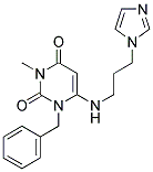 1-BENZYL-6-([3-(1H-IMIDAZOL-1-YL)PROPYL]AMINO)-3-METHYLPYRIMIDINE-2,4(1H,3H)-DIONE Struktur