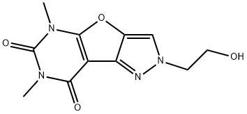 2-(2-HYDROXYETHYL)-5,7-DIMETHYL-2H-PYRAZOLO[3',4':4,5]FURO[2,3-D]PYRIMIDINE-6,8(5H,7H)-DIONE Struktur