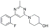 1-[6-(2-FLUOROPHENYL)-2-METHYLPYRIMIDIN-4-YL]PIPERIDIN-4-OL Struktur