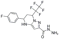 5-(4-FLUORO-PHENYL)-7-PENTAFLUOROETHYL-4,5,6,7-TETRAHYDRO-PYRAZOLO[1,5-A]PYRIMIDINE-2-CARBOXYLIC ACID HYDRAZIDE Struktur