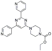 4-(6-PYRIDIN-4-YL-2-PYRIDIN-3-YL-PYRIMIDIN-4-YL)-PIPERAZINE-1-CARBOXYLIC ACID ETHYL ESTER Struktur