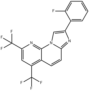 8-(2-FLUOROPHENYL)-2,4-BIS(TRIFLUOROMETHYL)IMIDAZO[1,2-A][1,8]NAPHTHYRIDINE Struktur