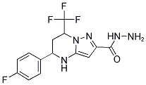 5-(4-FLUORO-PHENYL)-7-TRIFLUOROMETHYL-4,5,6,7-TETAHYDROPYRAZOLO[1,5-A]PYRIMIDINE-2-CARBOXYLIC ACID HYDRAZIDE Struktur