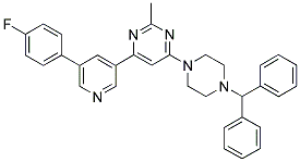 4-(4-BENZHYDRYL-PIPERAZIN-1-YL)-6-[5-(4-FLUORO-PHENYL)-PYRIDIN-3-YL]-2-METHYL-PYRIMIDINE Struktur