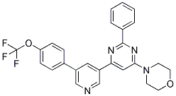 4-(2-PHENYL-6-[5-(4-TRIFLUOROMETHOXY-PHENYL)-PYRIDIN-3-YL]-PYRIMIDIN-4-YL)-MORPHOLINE Struktur