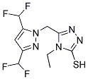 5-(3,5-BIS-DIFLUOROMETHYL-PYRAZOL-1-YLMETHYL)-4-ETHYL-4H-[1,2,4]TRIAZOLE-3-THIOL Struktur