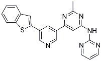 N-(6-[5-(1-BENZOTHIEN-2-YL)PYRIDIN-3-YL]-2-METHYLPYRIMIDIN-4-YL)PYRIMIDIN-2-AMINE Struktur