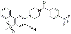 1-[3-CYANO-5-(METHYLSULFONYL)-6-PHENYLPYRIDIN-2-YL]-4-(4-(TRIFLUOROMETHYL)BENZOYL)PIPERAZINE Struktur