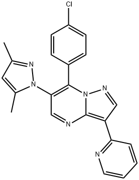 7-(4-CHLOROPHENYL)-6-(3,5-DIMETHYL-1H-PYRAZOL-1-YL)-3-(2-PYRIDINYL)PYRAZOLO[1,5-A]PYRIMIDINE Struktur