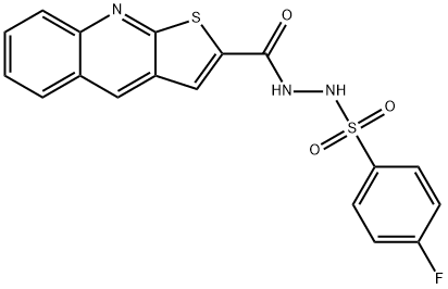 4-FLUORO-N'-(THIENO[2,3-B]QUINOLIN-2-YLCARBONYL)BENZENESULFONOHYDRAZIDE Struktur