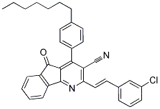 2-[(E)-2-(3-CHLOROPHENYL)ETHENYL]-4-(4-HEPTYLPHENYL)-5-OXO-5H-INDENO[1,2-B]PYRIDINE-3-CARBONITRILE Struktur