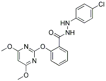 2-[(4,6-DIMETHOXYPYRIMIDIN-2-YL)OXY]BENZOIC ACID, 2-(4-CHLOROPHENYL)HYDRAZIDE Struktur