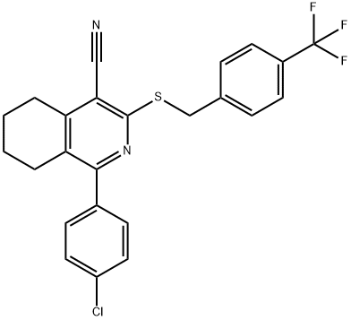 1-(4-CHLOROPHENYL)-3-([4-(TRIFLUOROMETHYL)BENZYL]SULFANYL)-5,6,7,8-TETRAHYDRO-4-ISOQUINOLINECARBONITRILE Struktur