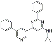 N-CYCLOPROPYL-2-PHENYL-6-(5-PHENYLPYRIDIN-3-YL)PYRIMIDIN-4-AMINE Struktur