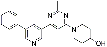 1-[2-METHYL-6-(5-PHENYLPYRIDIN-3-YL)PYRIMIDIN-4-YL]PIPERIDIN-4-OL Struktur